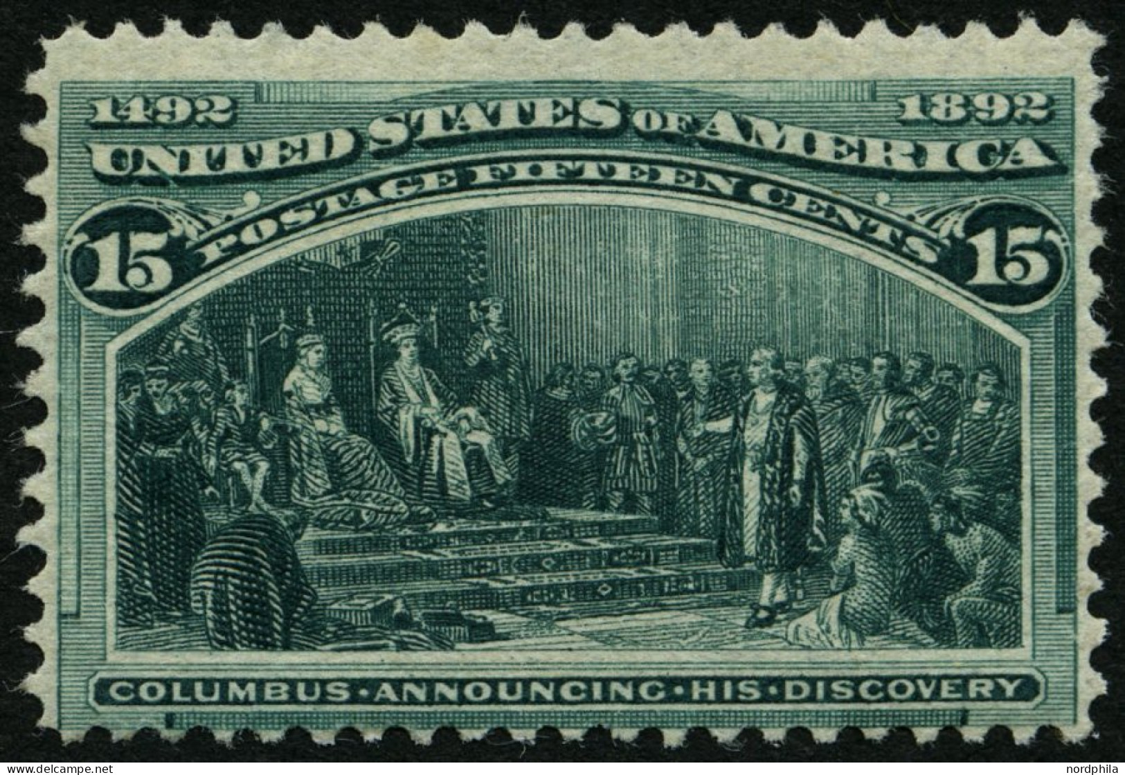 USA 81 (*), Scott 238, 1893, 15 C. Columbus-Weltausstellung, Gummi Nicht Original, Pracht, $ 225 - Unused Stamps