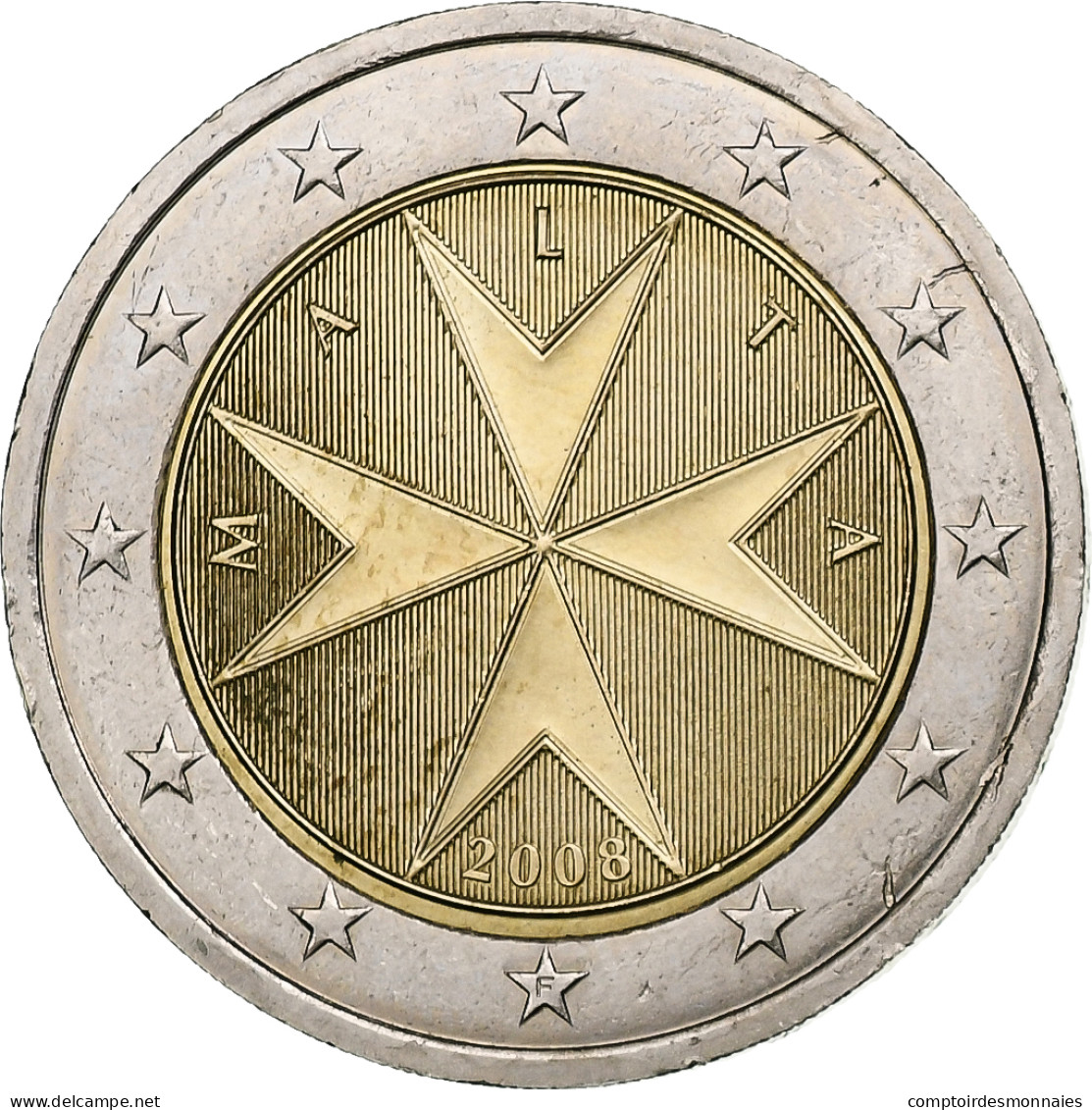 Malte, 2 Euro, Maltese Cross, 2008, SUP+, Bimétallique - Malta