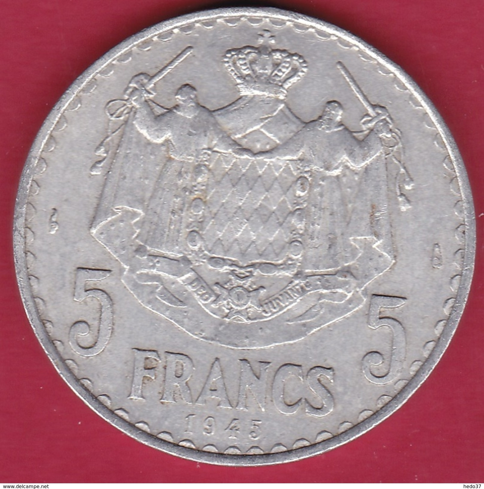 Monaco - Louis II - 5 Francs Aluminium (1943) - 1922-1949 Louis II