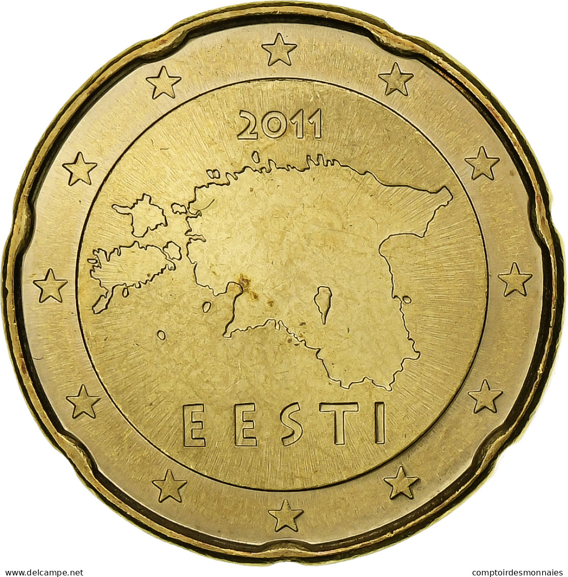 Estonie, 20 Euro Cent, 2011, Vantaa, SPL+, Laiton, KM:65 - Estonia