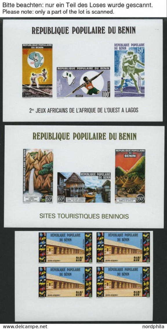 BENIN U  VB **, 1977, Jahrgang In Ungezähnten Eckrandviererblocks, Bis Auf Nr. 115 Komplett, Sehr Günstig! - Otros & Sin Clasificación