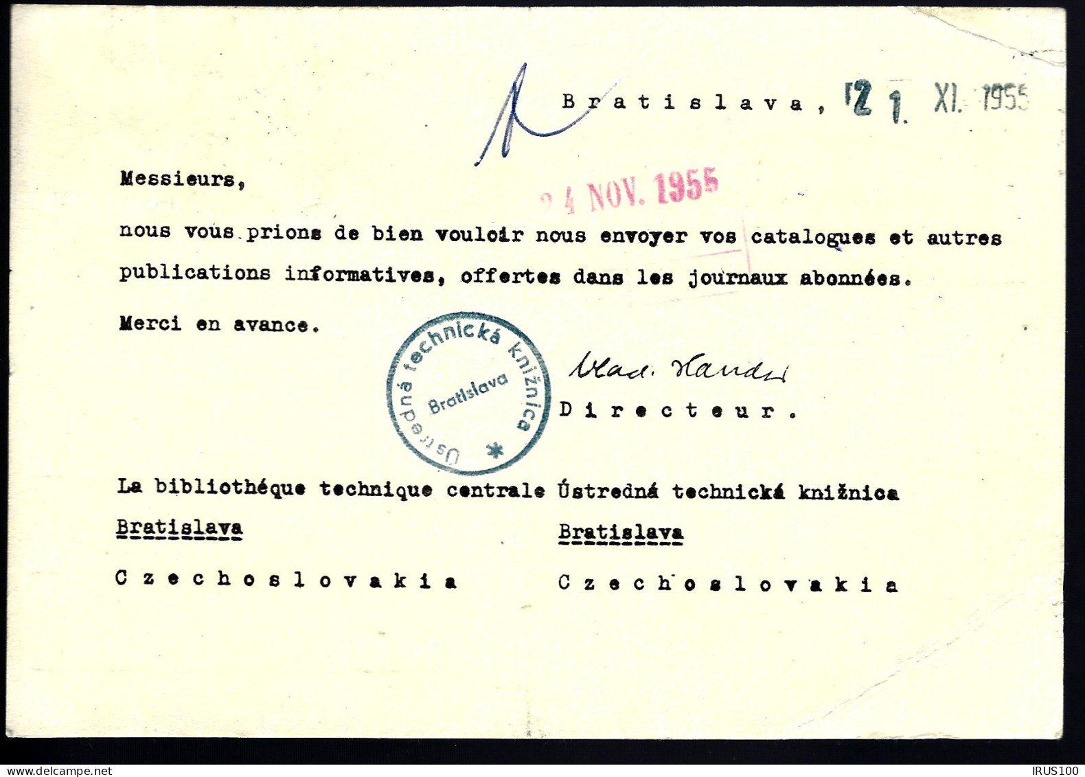 TCHÉCOSLOVAQUIE - 1955 - POUR HAGUENAU / ALSACE - Storia Postale