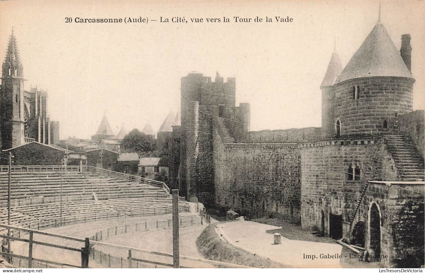 FRANCE - Carcassonne (Aude) - La Cité Vue Vers La Tour De La Vade - Vue Générale - Carte Postale Ancienne - Carcassonne