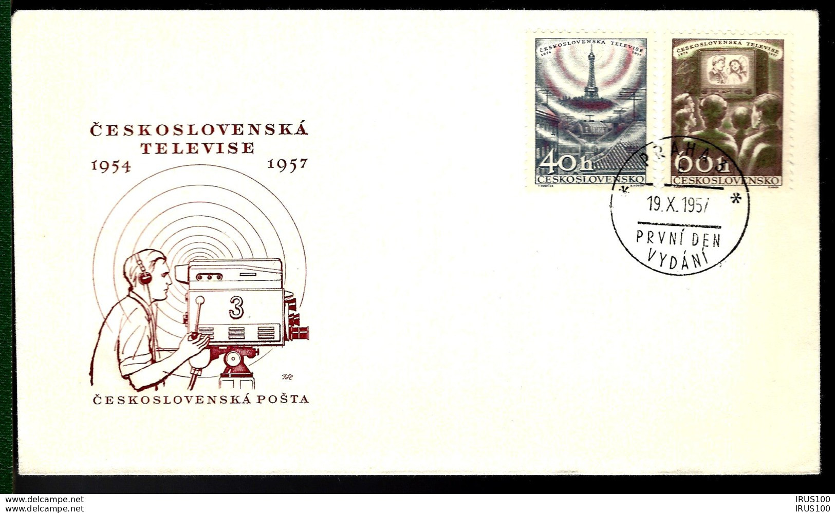 LETTRE THÈME UHF - TÉLÉVISION -1957 - TCHÉCOSLOVAQUIE - Sonstige & Ohne Zuordnung