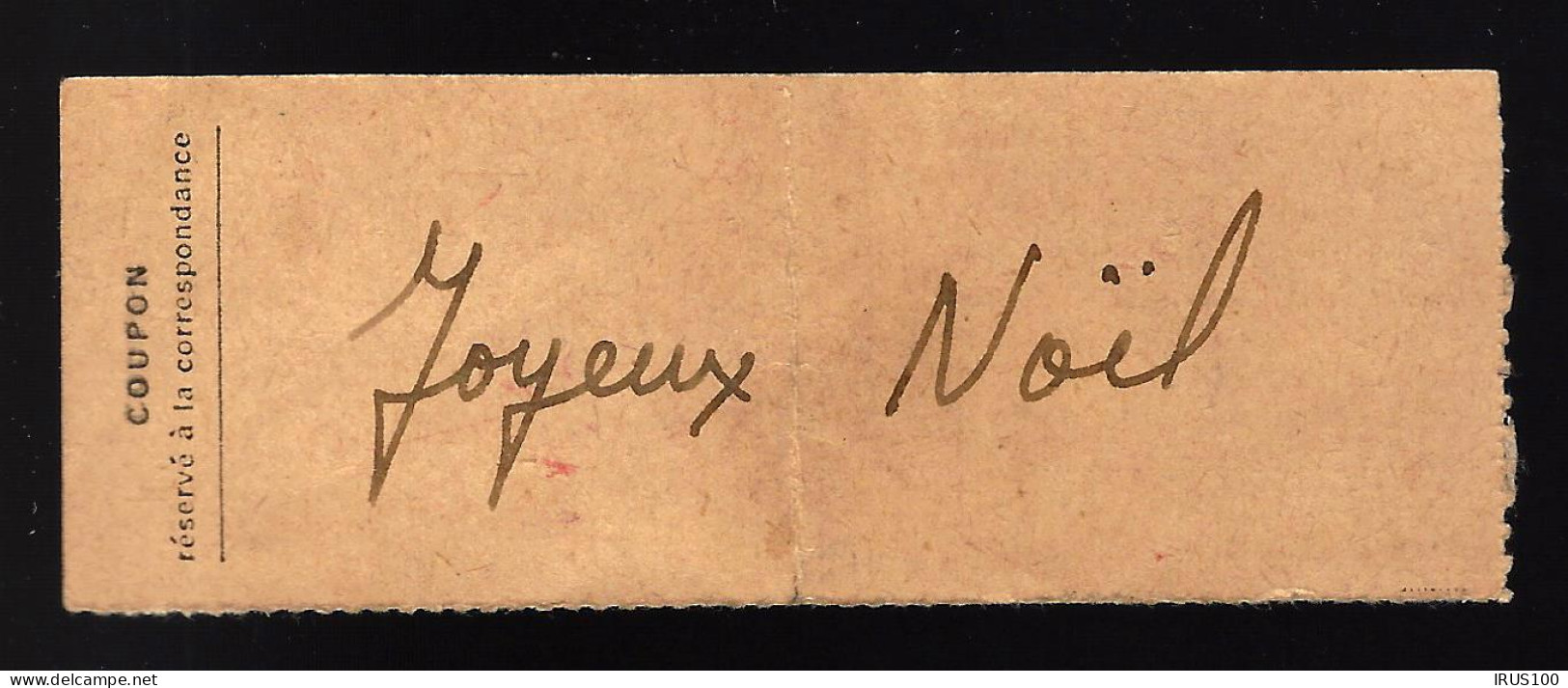 COUPON RECU DE MANDAT- COLOMBEY-LES -DEUX ÉGLISES - (ÉCRITURE YVONNE DE GAULLE)  500F - NOËL Décembre 1953. - De Gaulle (Général)