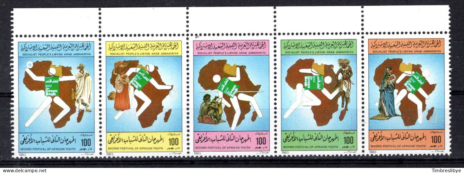 LIBYA 22.8.1983; Festival De Jeuness Afircaine J; Michel-N° 1186 - 1190; MNH, Neuf ** - Libië