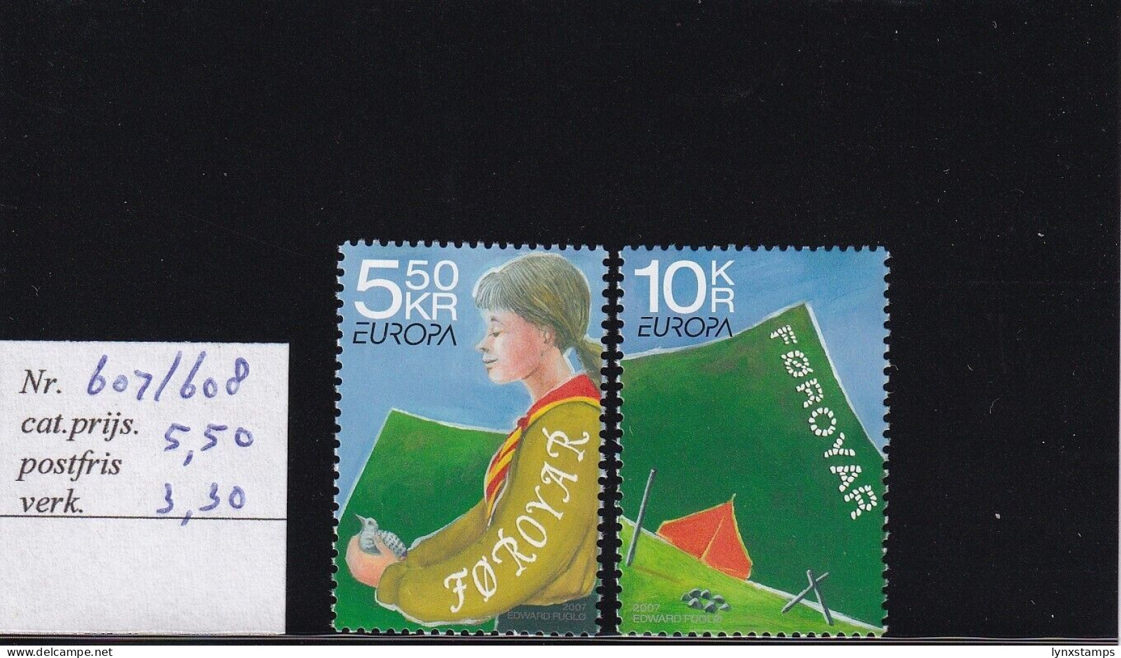 SA03 Faroe Islands 2007 EUROPA Stamps The 100th Anniversary Of Scouting Mint - Färöer Inseln