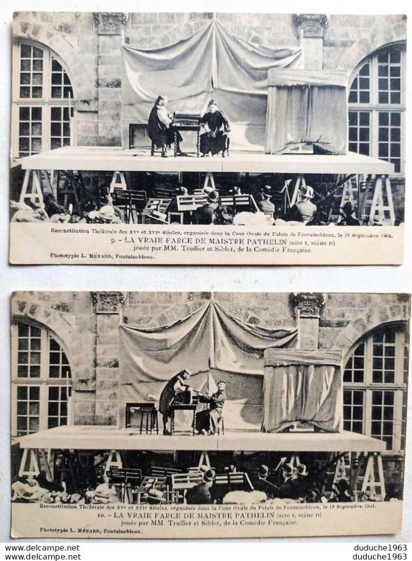 Série 14 CPA Fontainebleau. Reconstitution Théâtrale XVe/XVIe Siècle. Farce De Maistre Pathelin 1904 - Theatre