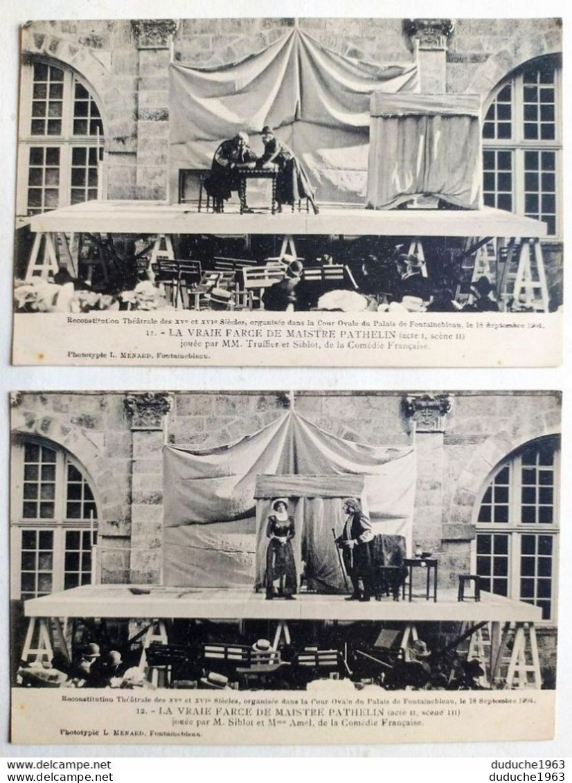 Série 14 CPA Fontainebleau. Reconstitution Théâtrale XVe/XVIe Siècle. Farce De Maistre Pathelin 1904 - Theatre