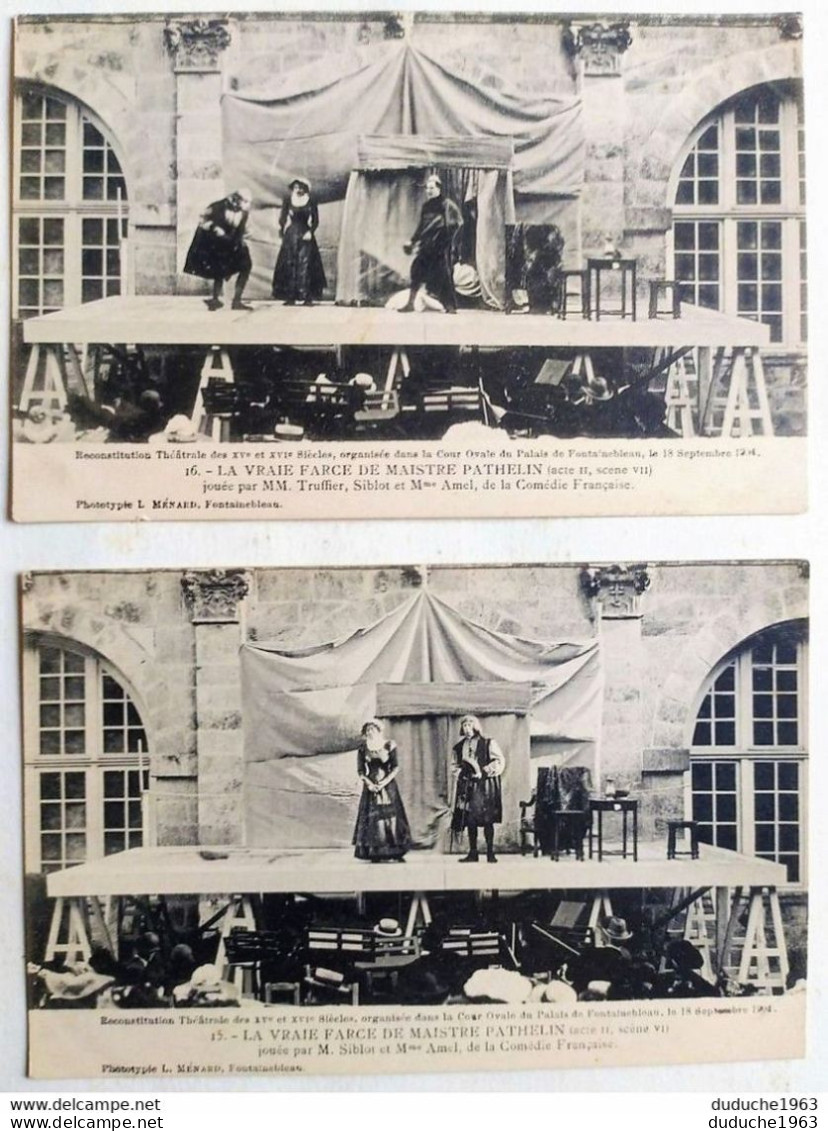 Série 14 CPA Fontainebleau. Reconstitution Théâtrale XVe/XVIe Siècle. Farce De Maistre Pathelin 1904 - Theatre