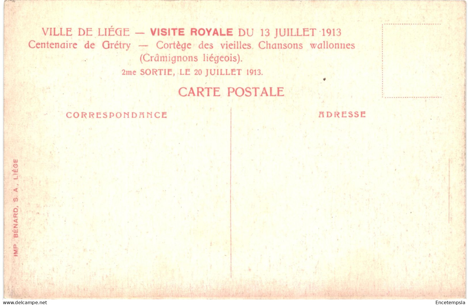 CPA Carte Postale Chromo De Auguste Javaux, Liège 1913, La Rosière De Silency Animée VM79048 - Liege