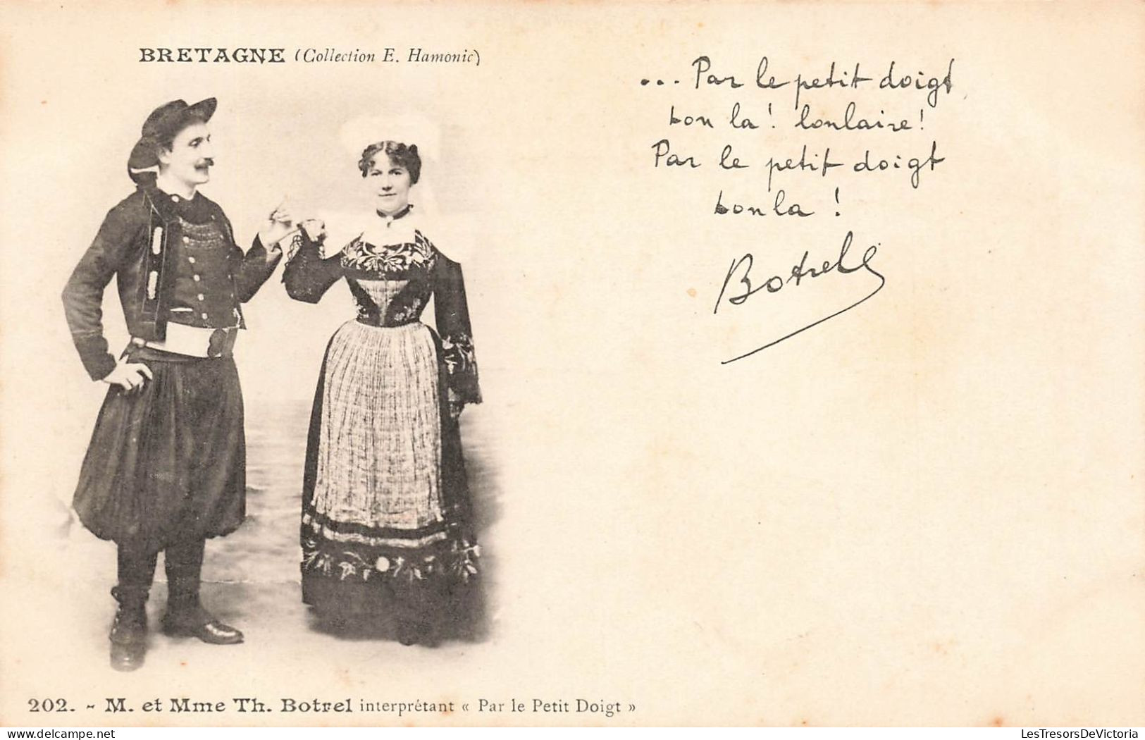 SPECTACLE - Théâtre - M. Et Mme Th. Botrel Interprétant "Par Le Petit Doigt" - Carte Postale Ancienne - Théâtre
