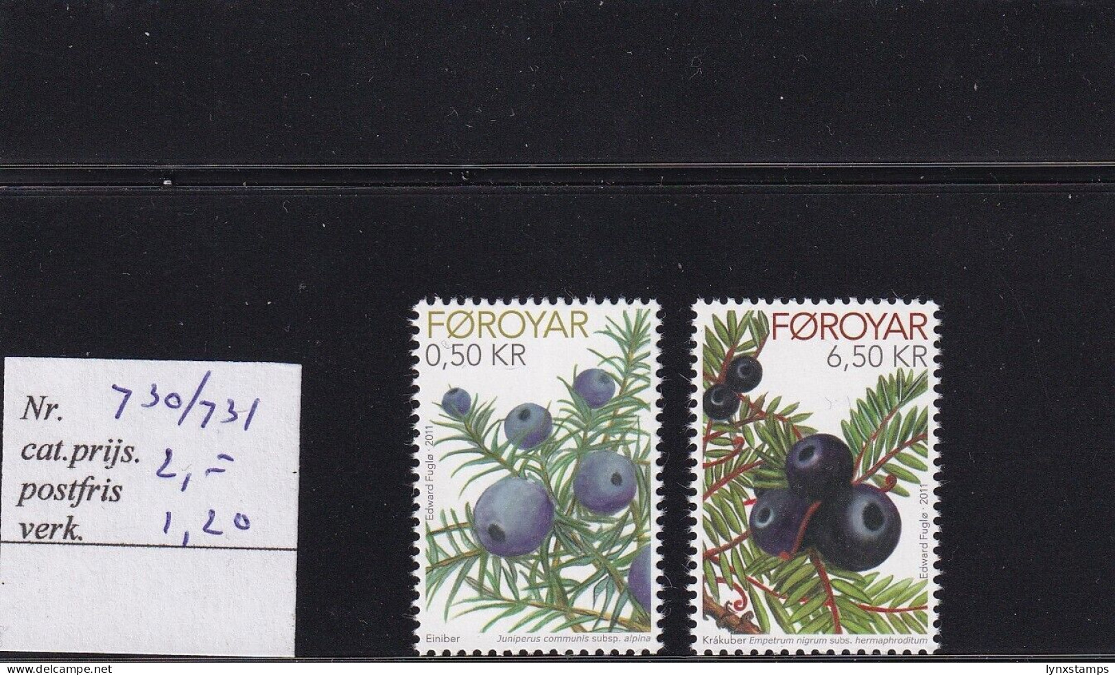 SA03 Faroe Islands 2011 Flora - Berries Mint Stamps - Faeroër