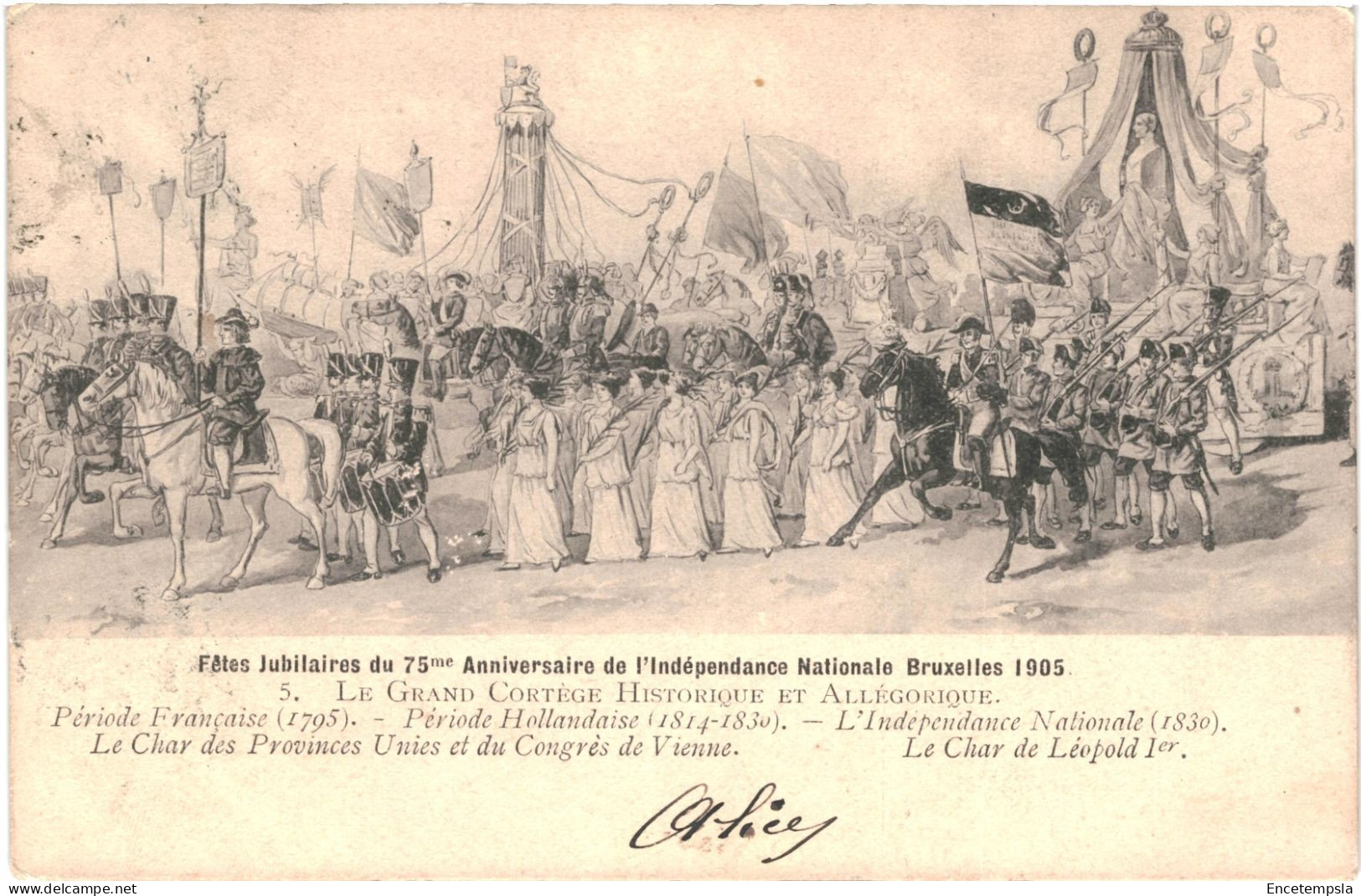 CPA Carte Postale Bruxelles Fêtes Jubilaires Du 75me Anniversaire De L'Indépendance Nationale  Illustration  VM79051 - Feste, Eventi