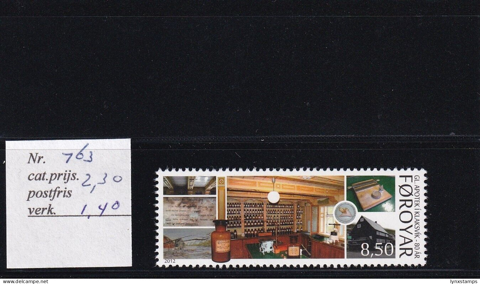 SA03 Faroe Islands 2012 80th Anniv The Old Pharmacy In Klaksvik Mint Stamp - Faroe Islands