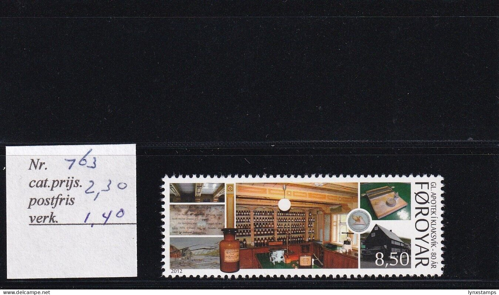 SA03 Faroe Islands 2012 80th Anniv The Old Pharmacy In Klaksvik Mint Stamp - Färöer Inseln