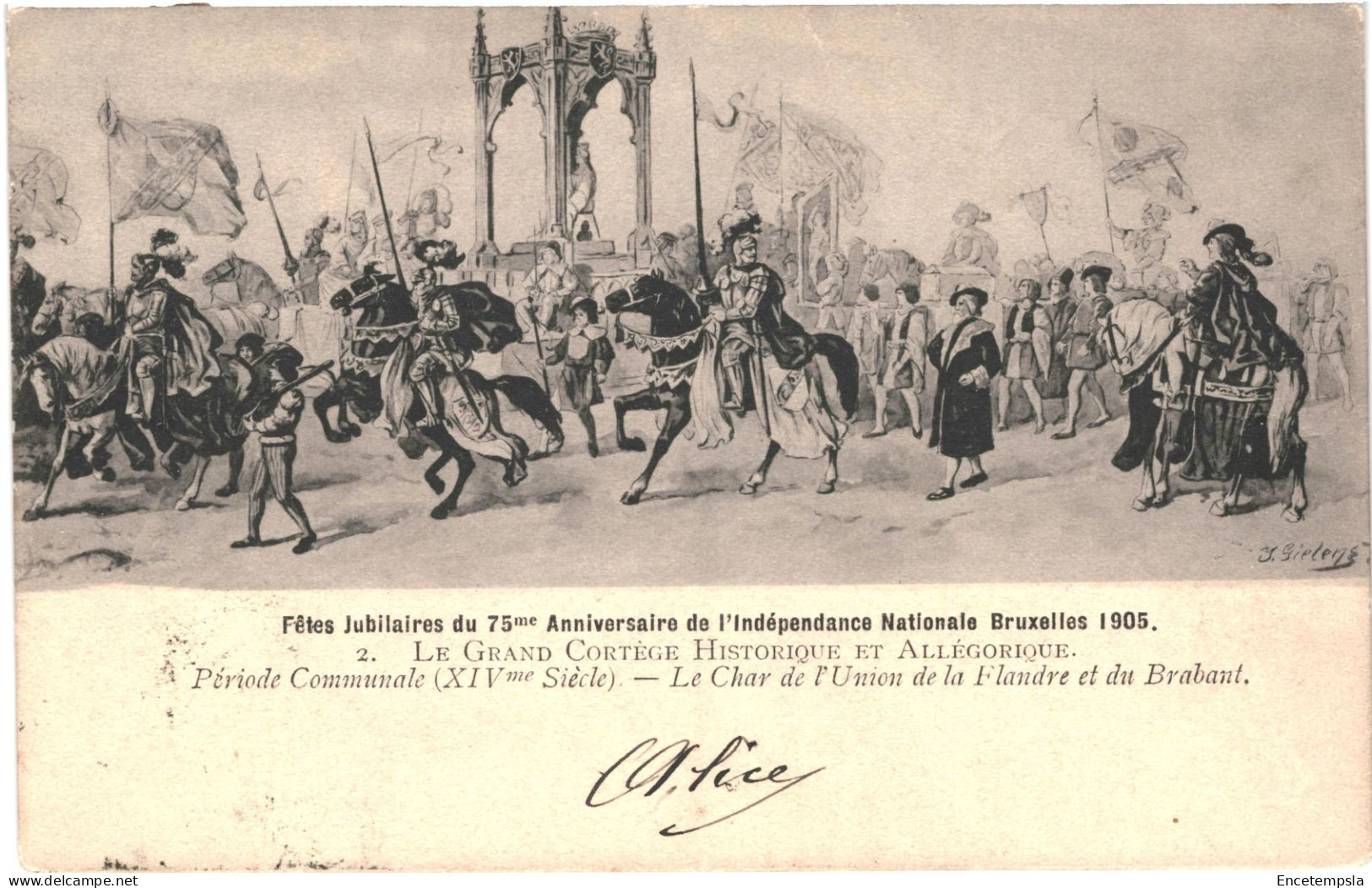 CPA Carte Postale Bruxelles Fêtes Jubilaires Du 75me Anniversaire De L'Indépendance Nationale  Illustration  VM79053 - Fêtes, événements