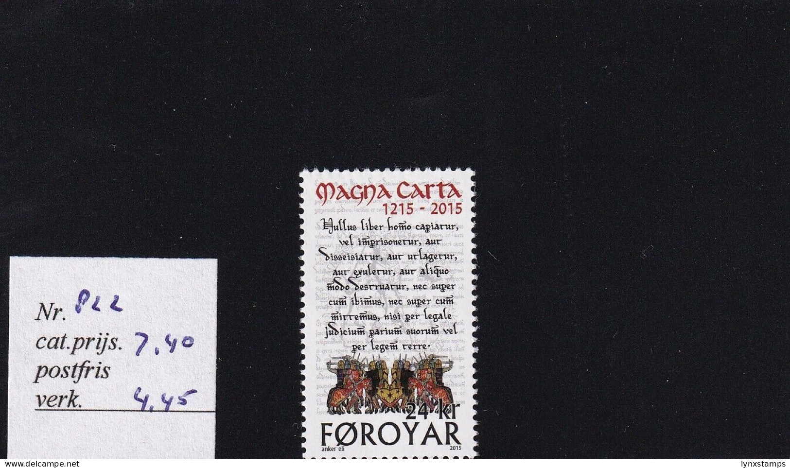 SA03 Faroe Islands 2015 The 800th Anniversary Of The Magna Carta Mint Stamp - Faroe Islands