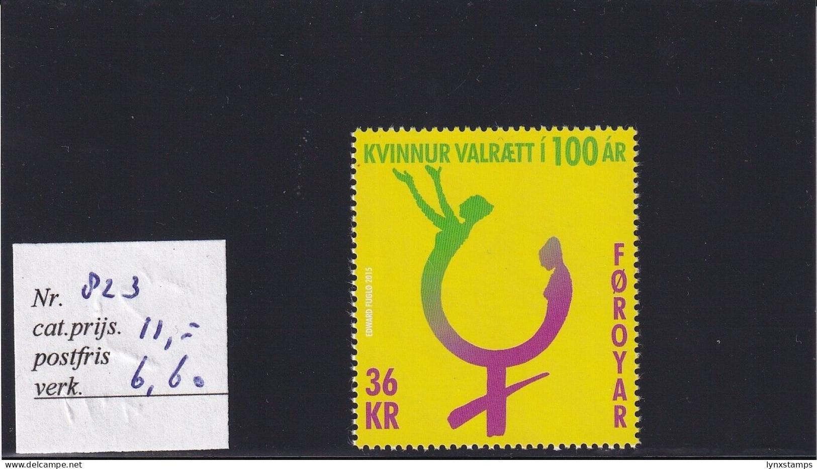 SA03 Faroe Islands 2015 The 100th Anniversary Of Women's Suffrage Mint Stamp - Islas Faeroes