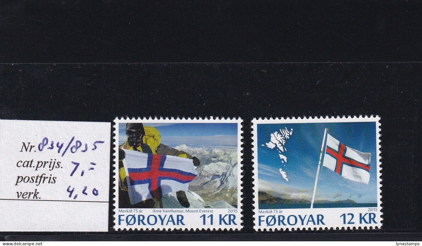 SA03 Faroe Islands 2015 75th Anniv Of The Faroese National Flag Mint Stamps - Islas Faeroes