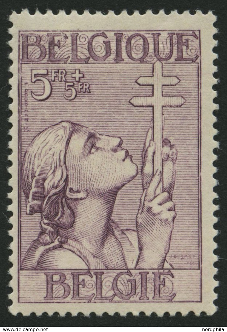 BELGIEN 372 *, 1933, 5 Fr. TBC, Falzreste, Pracht - Unused Stamps