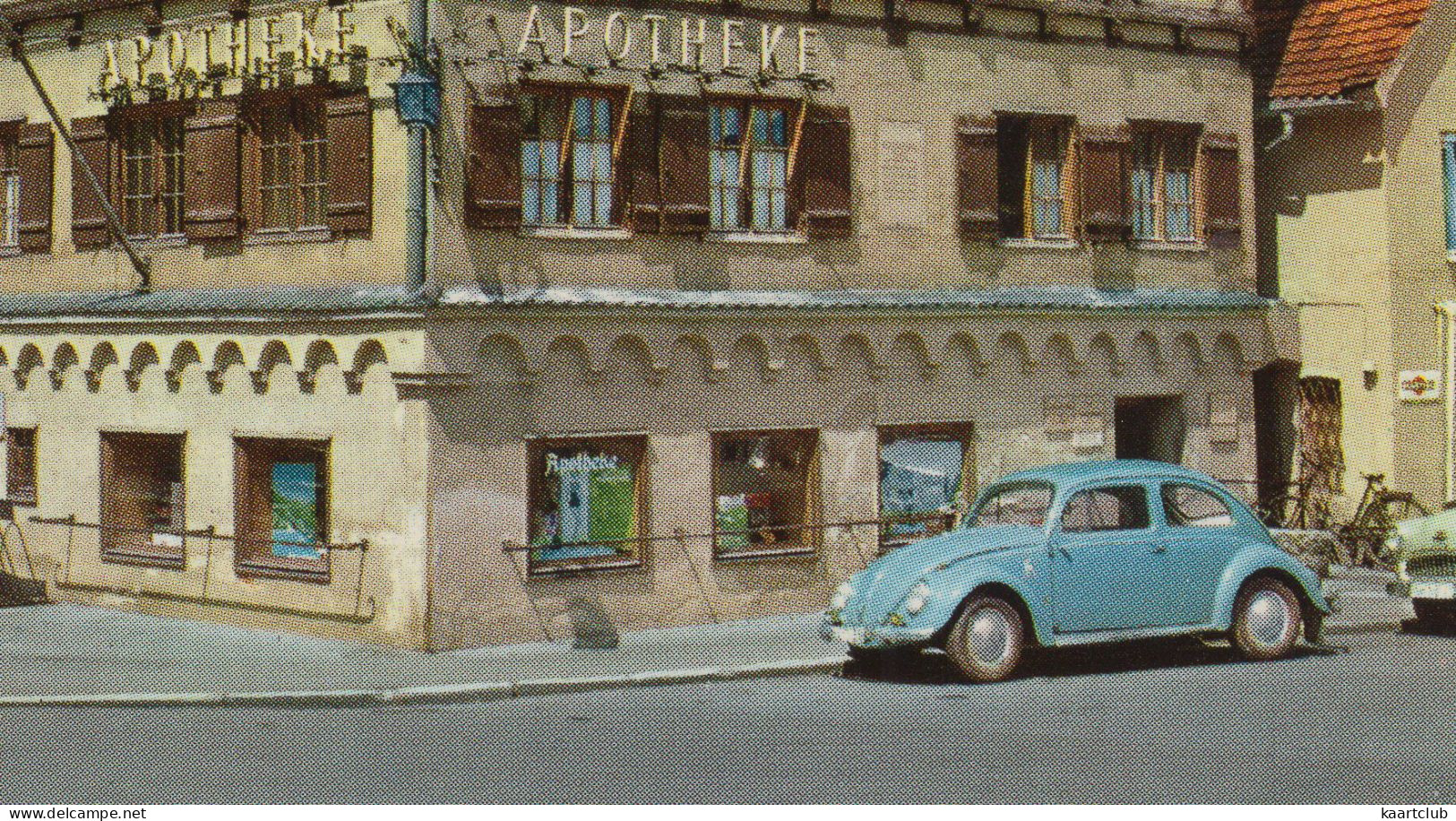 Memmingen: VW 1200 KÄFER/COX/BEETLE - Siebendächerhaus,  Apotheke - (Allgäu, Deutschland) - Turismo