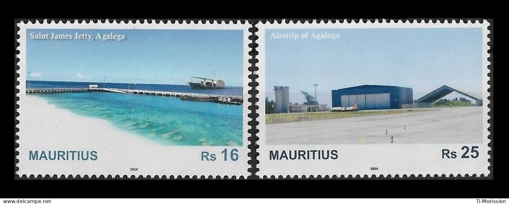 Mauritius(Ile Maurice) 2024 - Inauguration Of Airstrip And Saint James Jetty Of Agalega - 2v MNH Complete Set - Mauritius (1968-...)