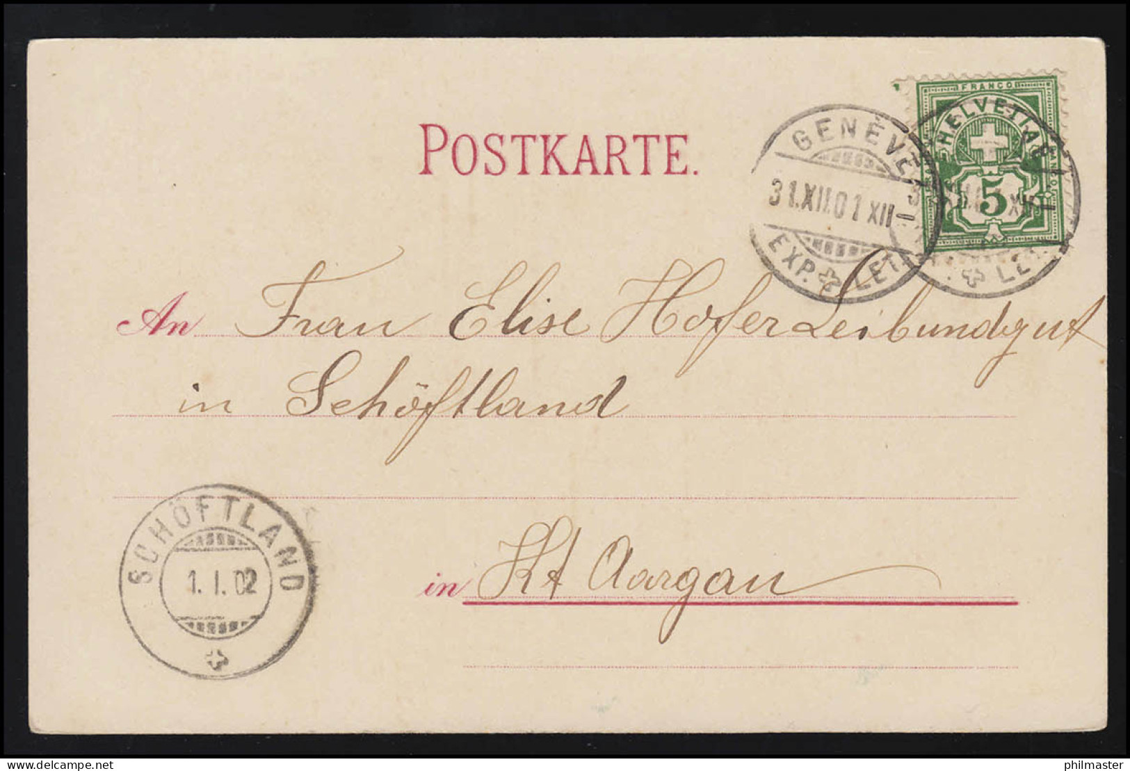 AK Pflanzen Vergissmeinnicht Efeu Ranke, Neujahr GENEVE / SCHÖFTLAND 1.1.1902 - Other & Unclassified