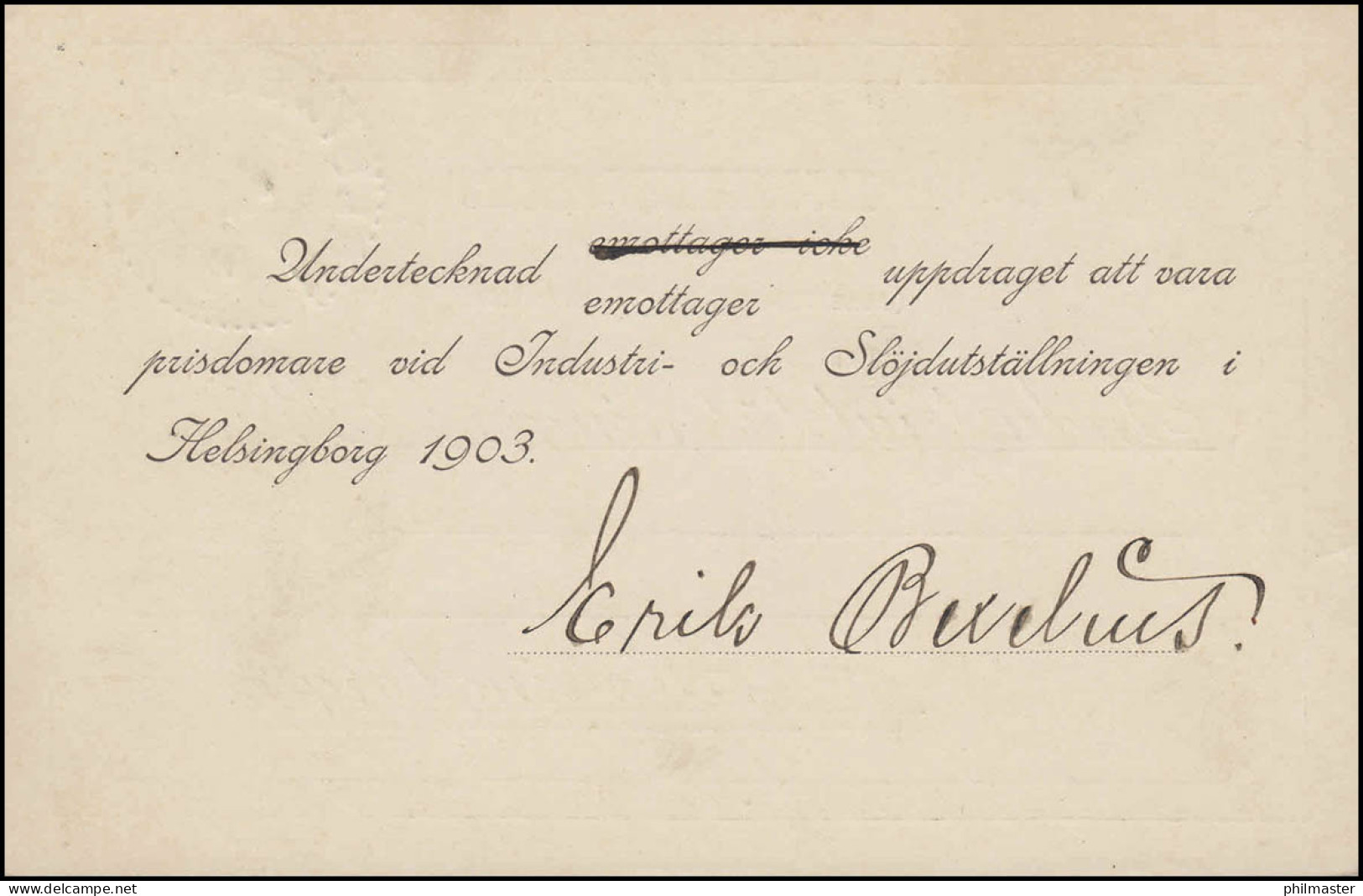 Postkarte P 19 BREFKORT 5 Öre Als Orstkarte HELSINGBORG L 22.4.1903  - Postal Stationery