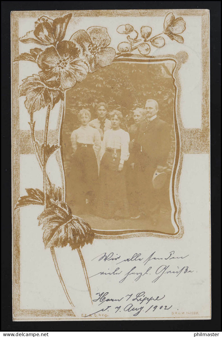 Foto AK Frauen Familie Töchter Generation  HORN / HAMBURG 7. / 8.8.1902 - Mode