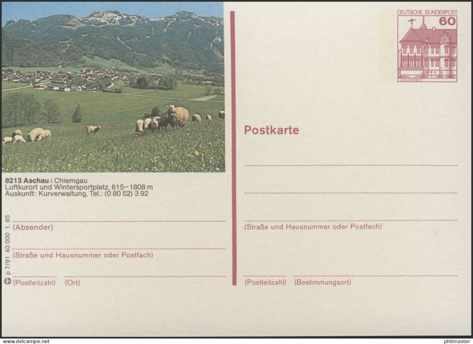 P138-p7/091 8213 Aschau / Chiemgau, Ortsansicht Mit Berge ** - Cartes Postales Illustrées - Neuves