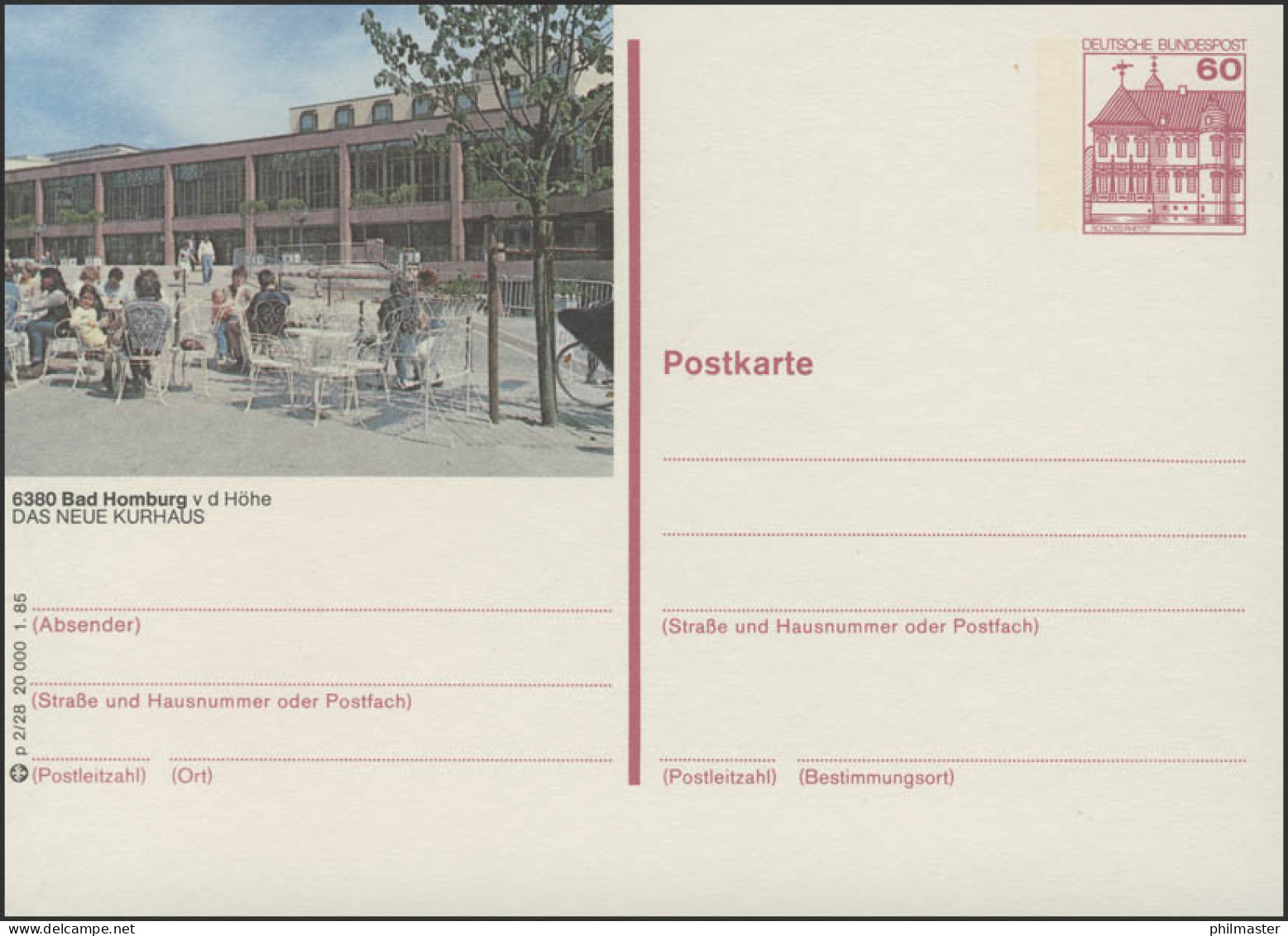 P138-p2/028 6380 Bad Homburg, Kurhaus ** - Cartes Postales Illustrées - Neuves