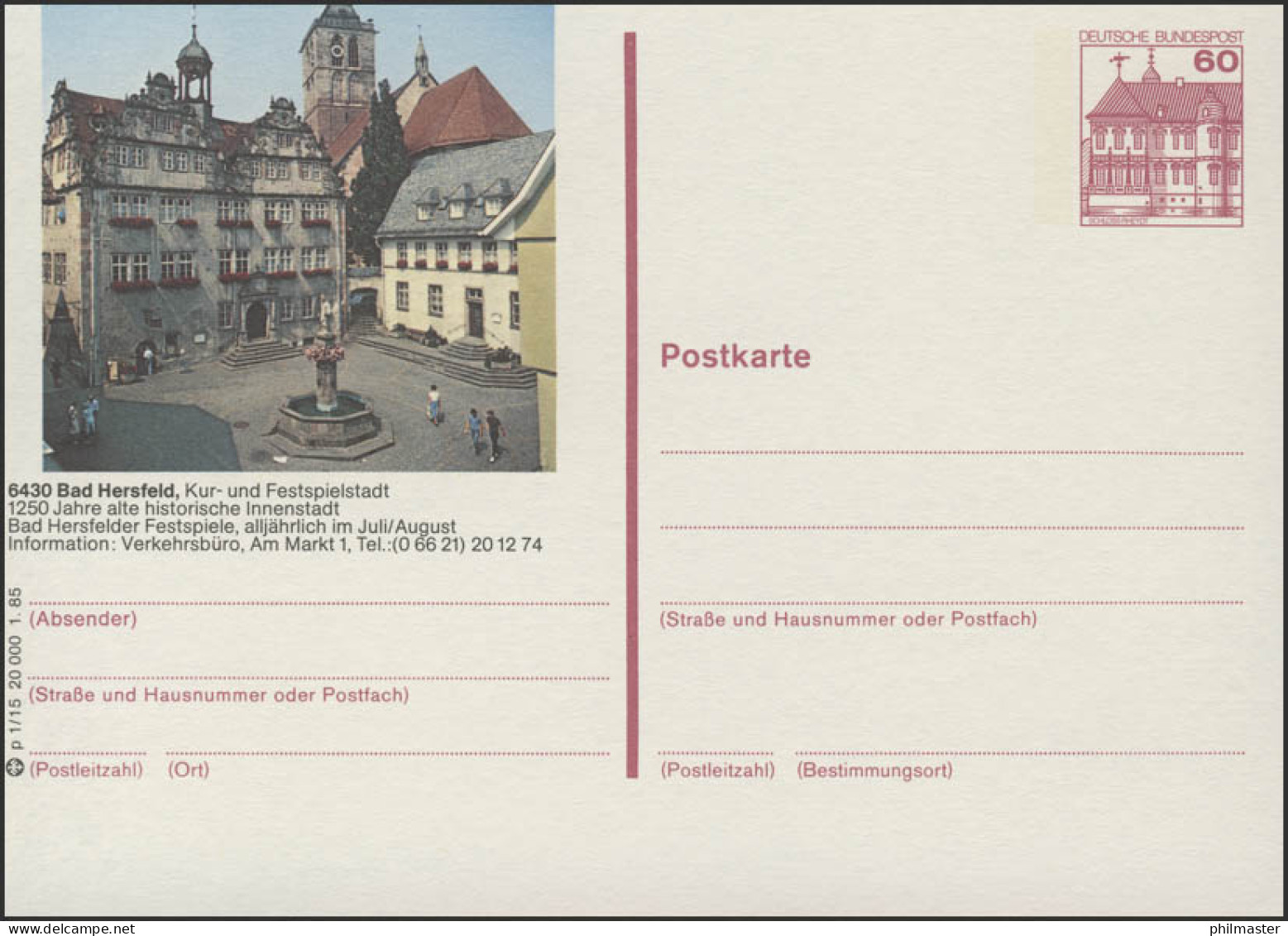 P138-p1/015 6430 Bad Hersfeld, Rathaus Und Kirchturm ** - Cartes Postales Illustrées - Neuves