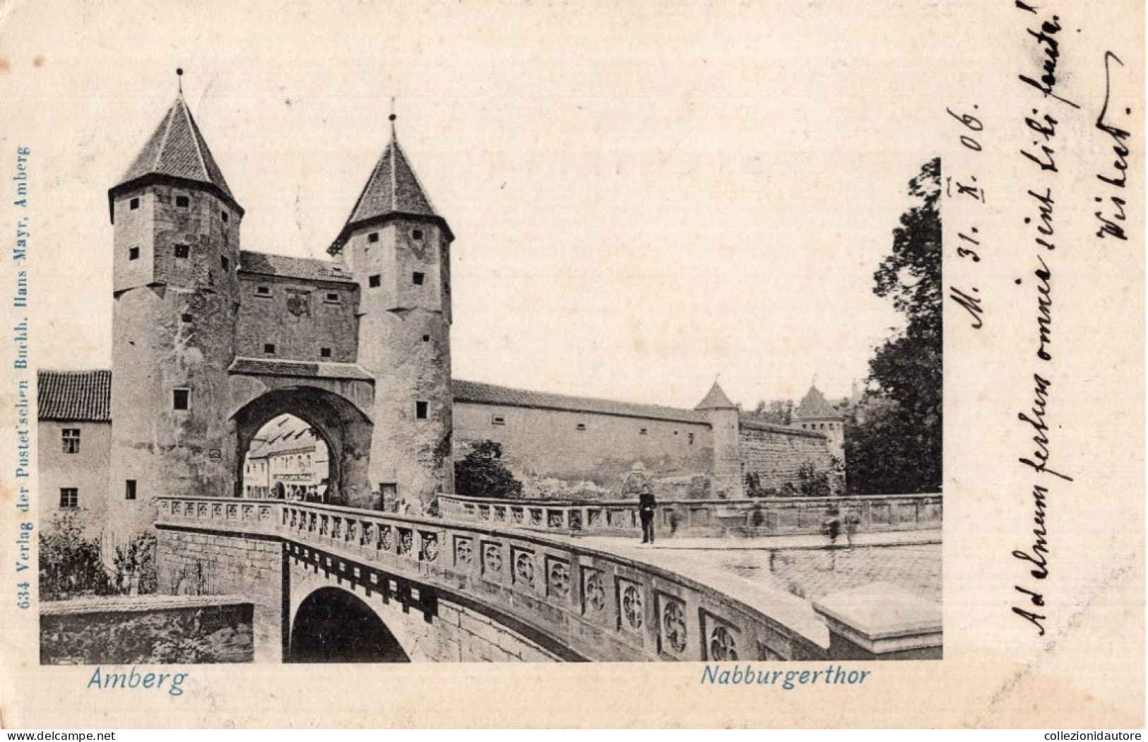 AMBERG - NABBURGERTHOR - CARTOLINA FP SPEDITA NEL 1906 - Amberg