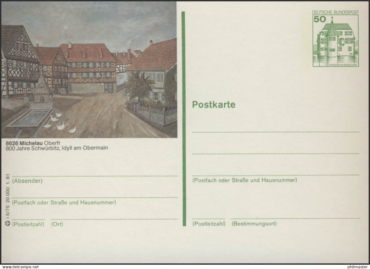 P134-i5/075 8626 Michelau/Oberfranken, Schwürbitz ** - Cartes Postales Illustrées - Neuves