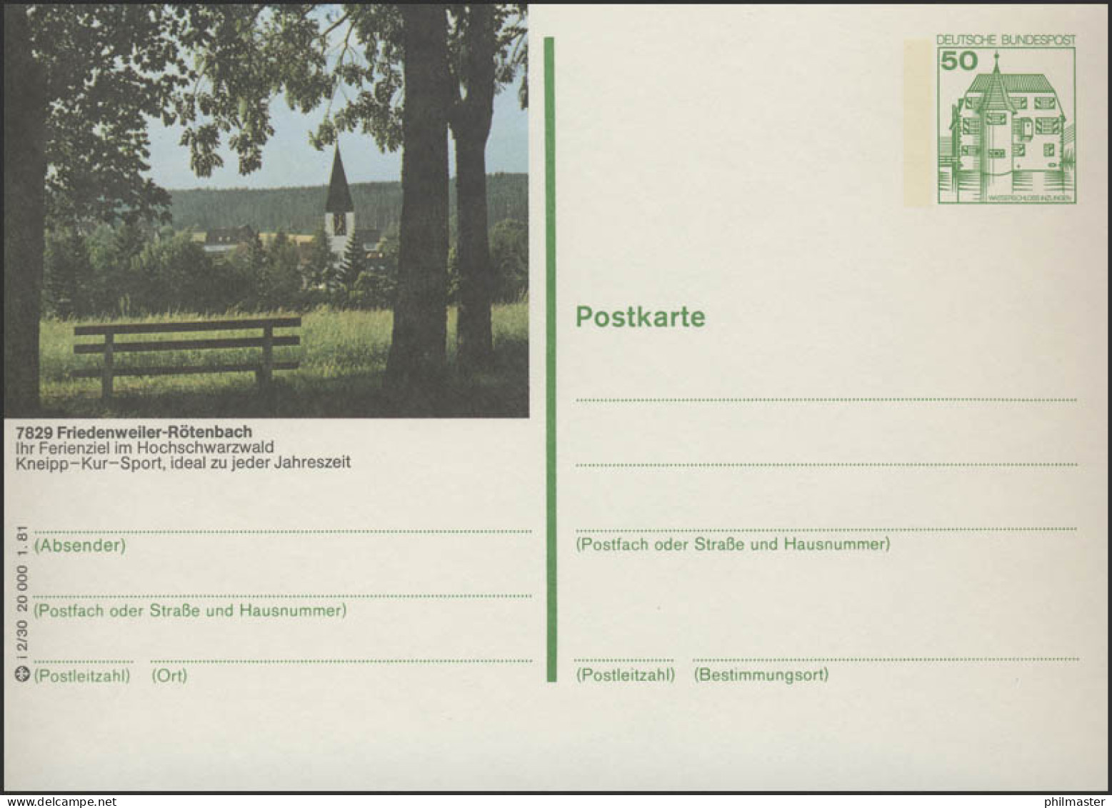 P134-i2/030 7829 Friedenweiler-Rötenbach, Kirche ** - Cartes Postales Illustrées - Neuves
