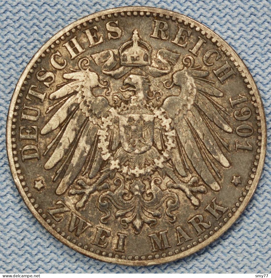 Oldenburg • 2 Mark 1901 ►Very Rare Keydate◄  In High Grade / Patina • Mint.: 75'000 Ex • HRR / German State • [24-479] - Autres & Non Classés