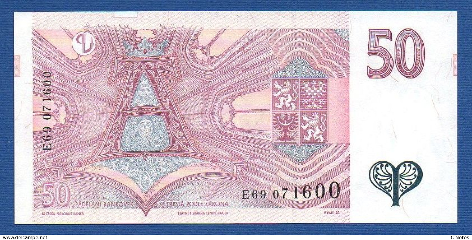 CZECHIA - CZECH Republic - P.17c – 50 Korun 1997 XF/aUNC, S/n E69 071600 - Tsjechië