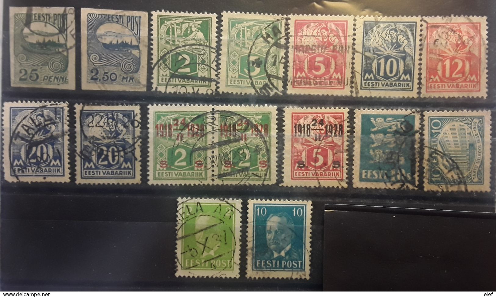 EESTI POST ESTONIA ESTONIE 1919 - 1936, 17 Timbres Dont Surchargés Overprinted   , Obl TB - Estonia