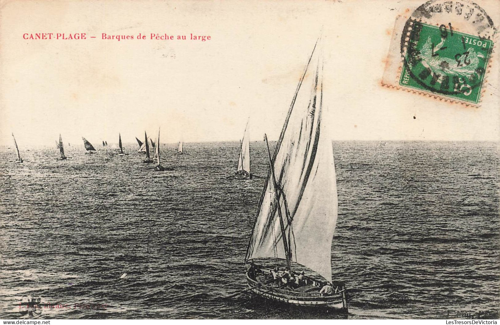 FRANCE - Canet Plage - Barques De Pêche Au Large - Carte Postale Ancienne - Canet Plage