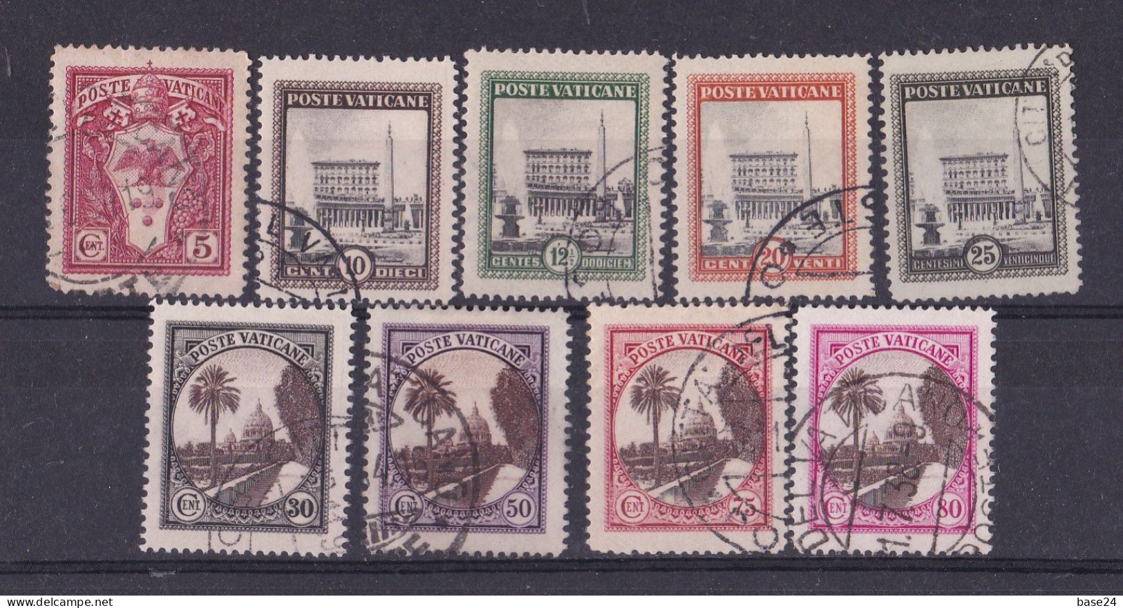 1933 Vaticano Vatican GIARDINI E MEDAGLIONI 31 Maggio 1933 Usati USED - Gebruikt