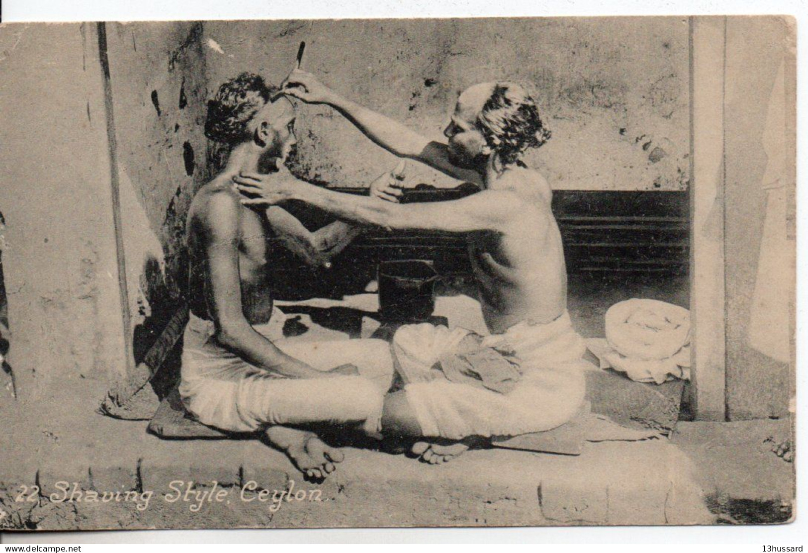 Carte Postale Ancienne Ceylan - Shaving Style - Coiffeur, Barbier, Métiers - Sri Lanka (Ceylon)