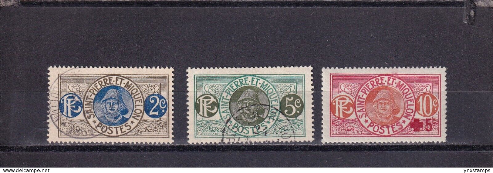 SA03 St Pierre Et Miquelon France 1909 Fisherman Used Stamps - Usados