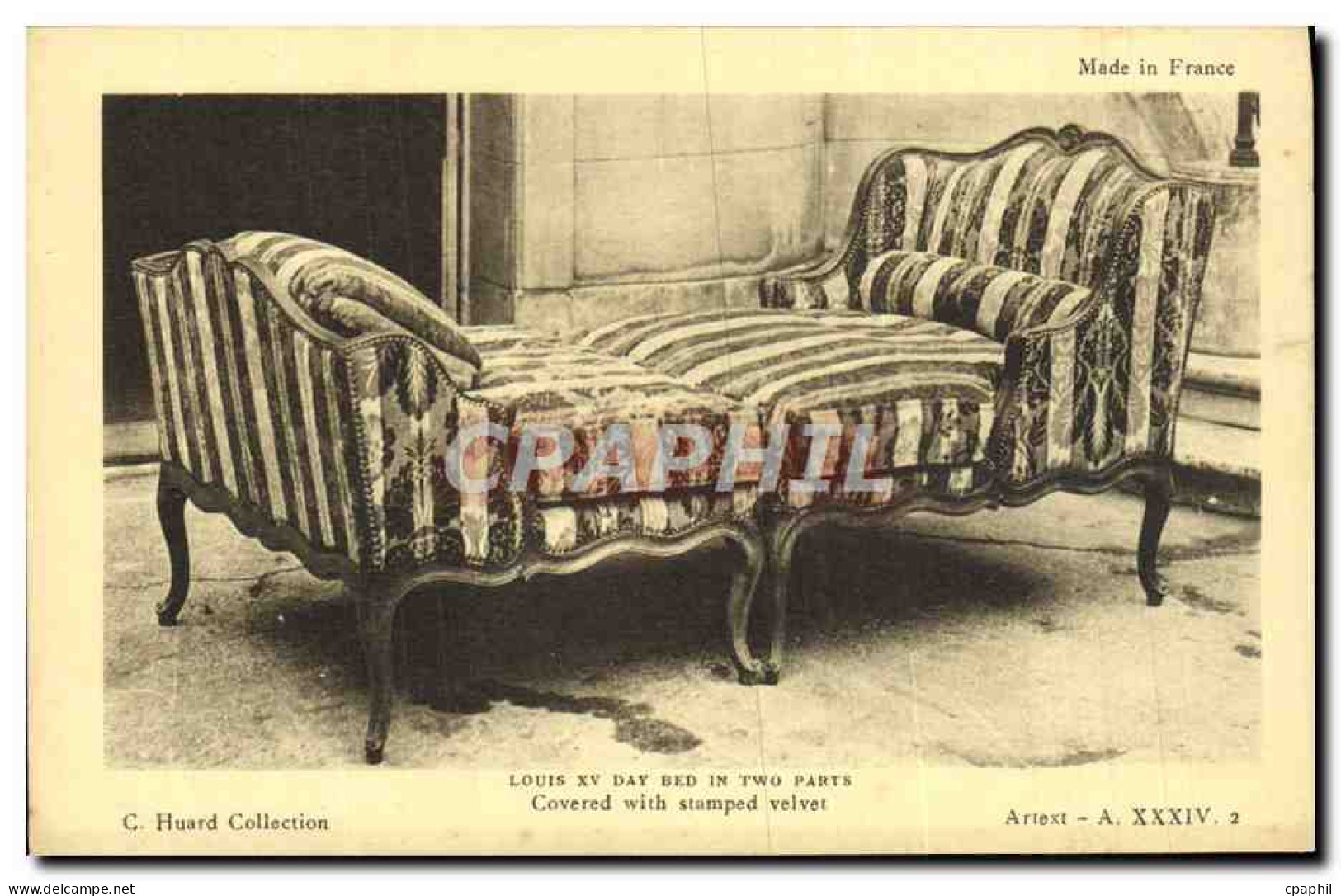 CPA Louis XV Day Bed In Two Parts  - Articles Of Virtu
