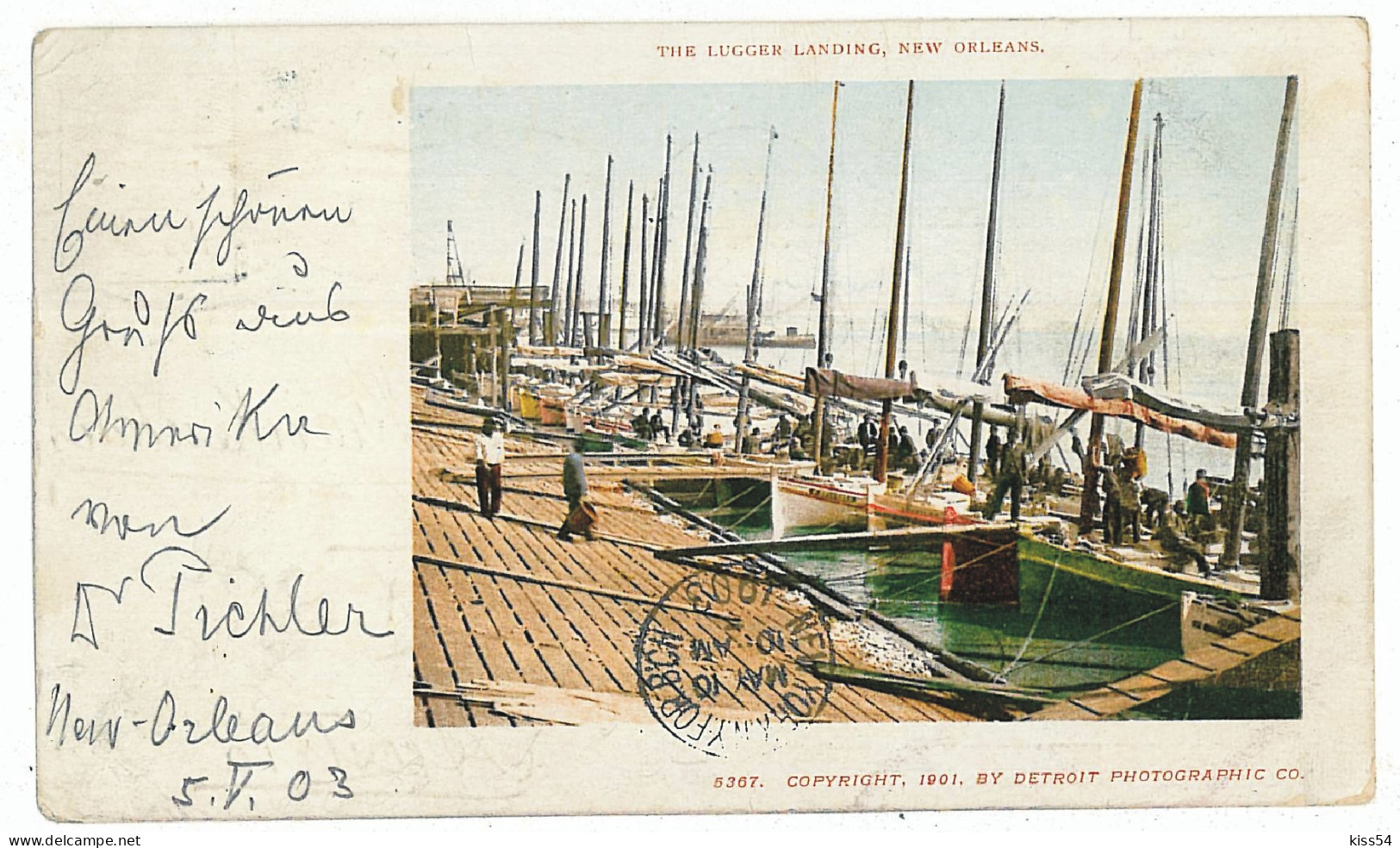 US 14 - 6063 NEW ORLEANS, Litho, Lugger Landing - Old Postcard- Used - 1903 - New Orleans