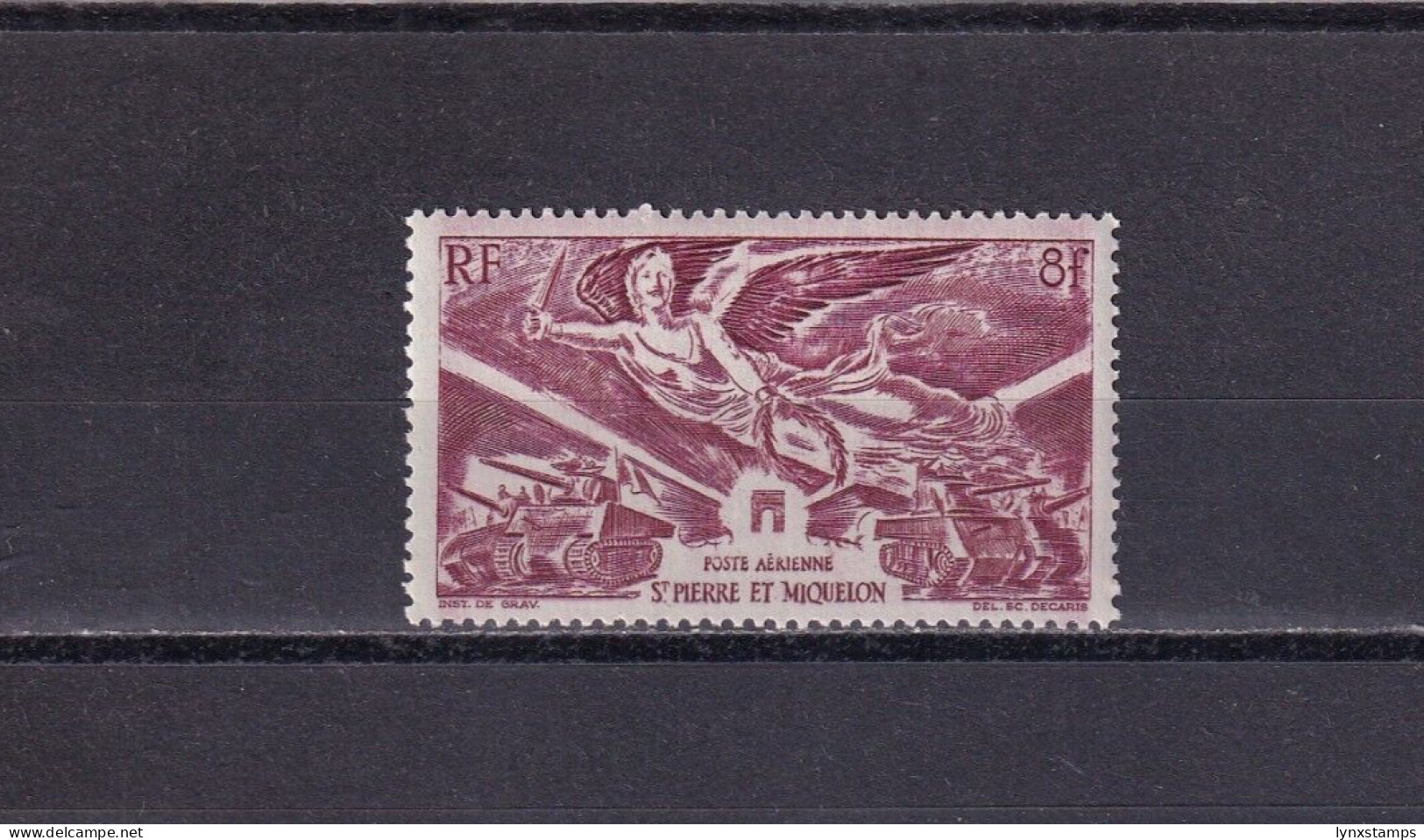 SA03 St Pierre Et Miquelon France 1946 Airmail - Victory Lightly Hinged - Ungebraucht