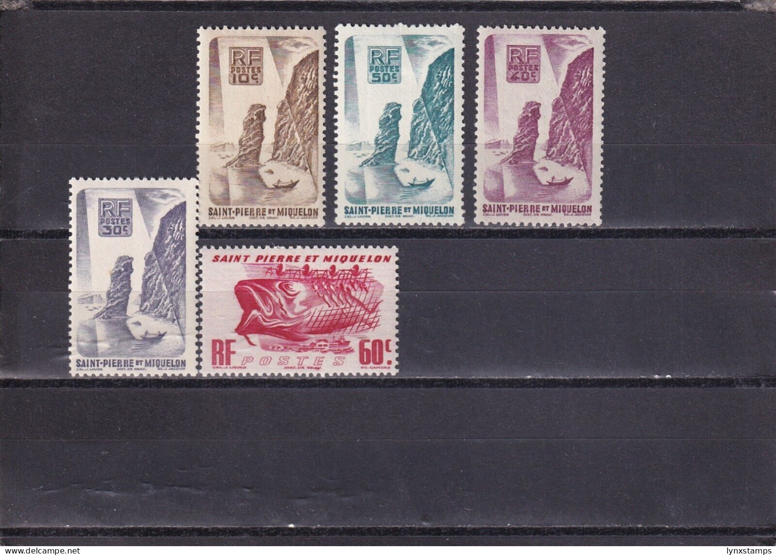 SA03 St Pierre Et Miquelon France 1947 Local Motives Hinged - Unused Stamps