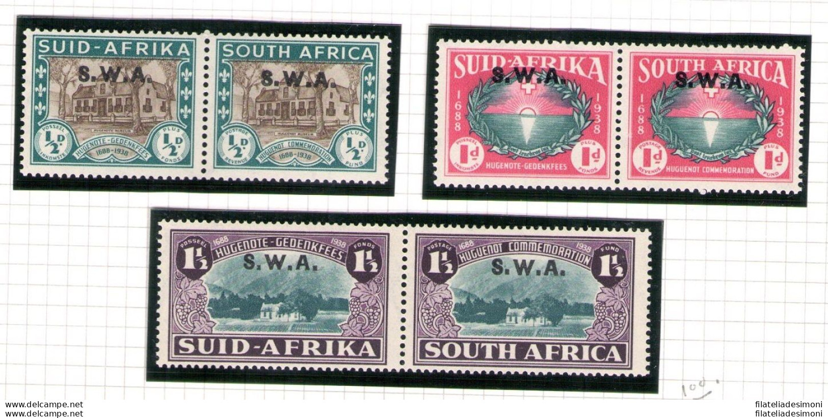 1939 SOUTH WEST AFRICA - SG 111/113  MLH/* - Altri & Non Classificati