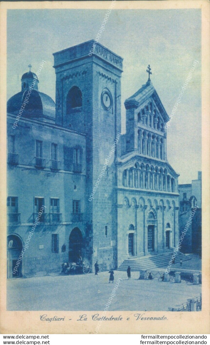 Ab247 Cartolina Cagliari Citta' La Cattedrale E Vescovado - Cagliari
