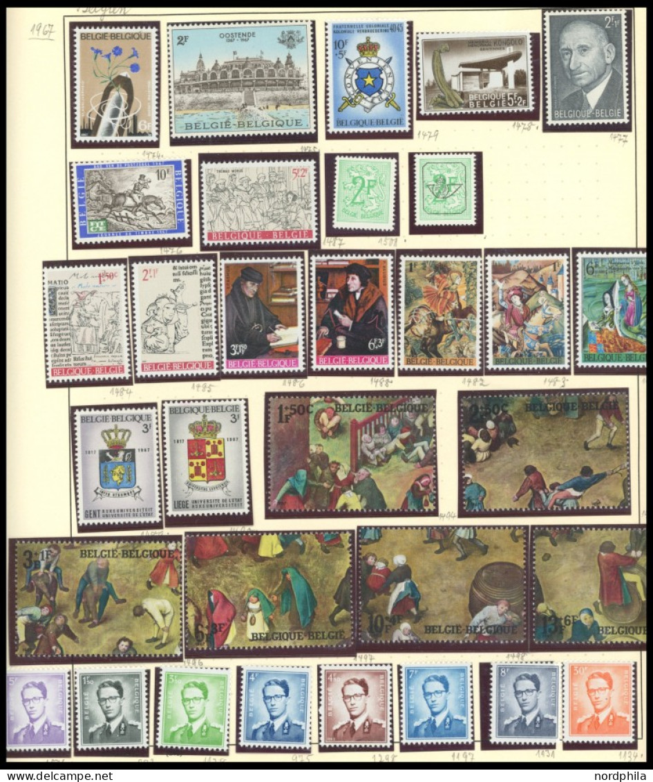 SAMMLUNGEN, LOTS **,*,o , Sammlung Belgien bis 1988, die ersten Jahre kaum vertreten, die Jahre 1961-1988 scheinbar post